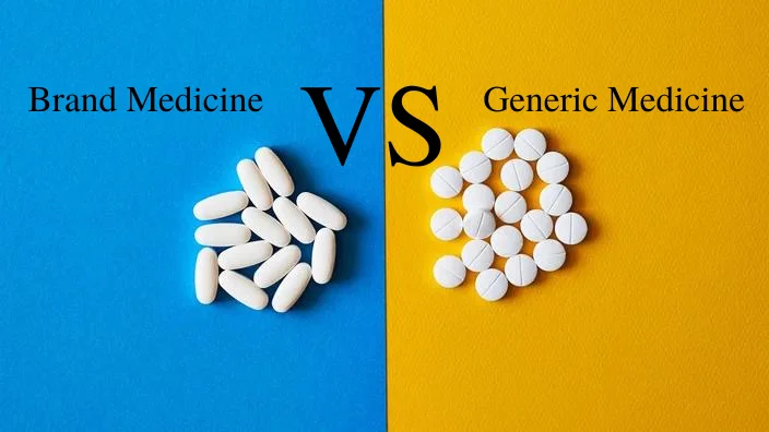 An image showing Generic Medicine vs Brand name medicine