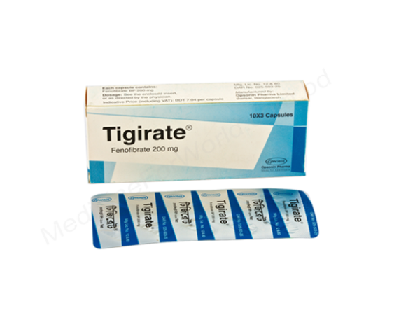 FENOFIBRATE (Tigirate 200mg) Rx