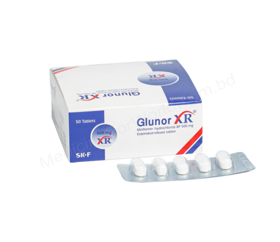 METFORMIN HYDROCHLORIDE (Glunor XR 500mg) Rx