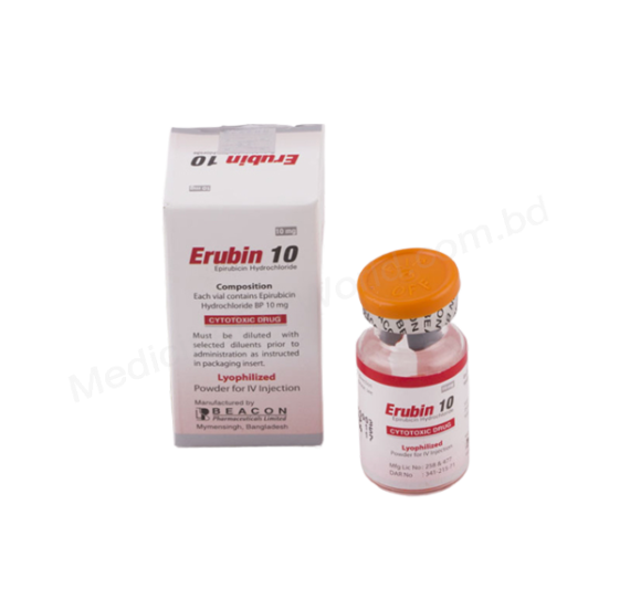 EPIRUBICIN HYDROCHLORIDE ( Erubin 10mg / 50mg) Rx