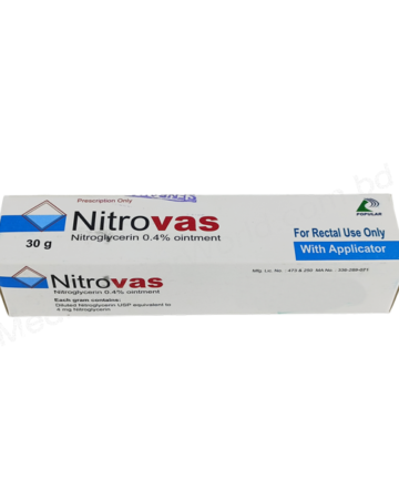Nitroglycerin (Nitrovas 30gm/ 0.4%) Rx