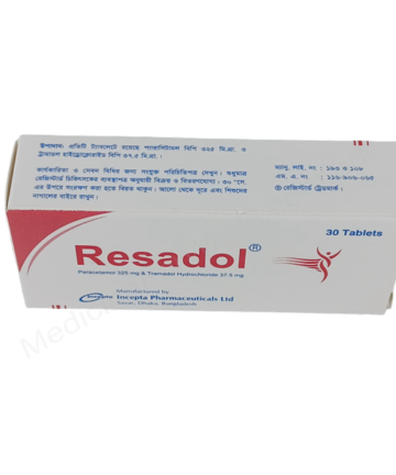 Paracetamol & Tramadol Hydrochloride (Resadol 325mg&37.5mg) Rx