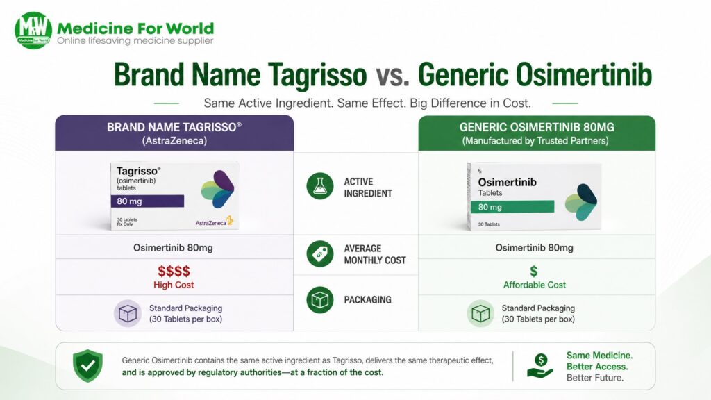 Brand comparison Tagrisso vs generic osimertinib