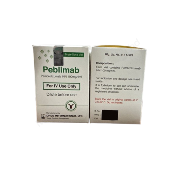 Pembrolizumab (Peblimab 100mg/ 4ml) Rx Pembrolizumab (Peblimab 100mg/ 4ml) Rx