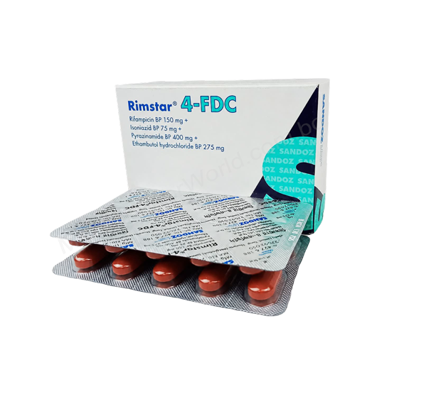 Rimstar 4-FDC (Ethambutol+ Isoniazid+ Pyrazinamide+ Rifampicin 150mg+75mg+400mg+275mg) Rx