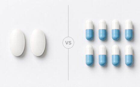 Pills comparison in minimalist layout